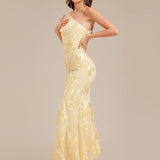 ever ARCELIA|Robe de soirée sirène à une épaule et paillettes