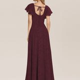 ever ZERENA|Robe en mousseline fleurie à manches volantées