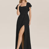 ever ZERENA|Robe en mousseline fleurie à manches volantées