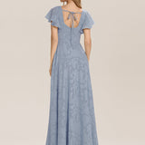 ever ZERENA|Robe en mousseline fleurie à manches volantées