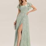 ever ZERENA|Robe en mousseline fleurie à manches volantées