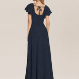 ever ZERENA|Robe en mousseline fleurie à manches volantées