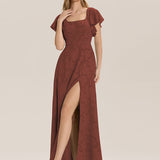 ever ZERENA|Robe en mousseline fleurie à manches volantées