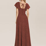 ever ZERENA|Robe en mousseline fleurie à manches volantées