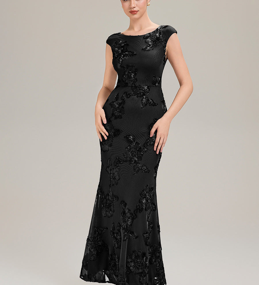 Robe de Soirée Chic Sirène Sans Manches à Épaule Unique en Tissu à Faible Élasthanne