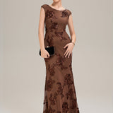 Robe de Soirée Chic Sirène Sans Manches à Épaule Unique en Tissu à Faible Élasthanne