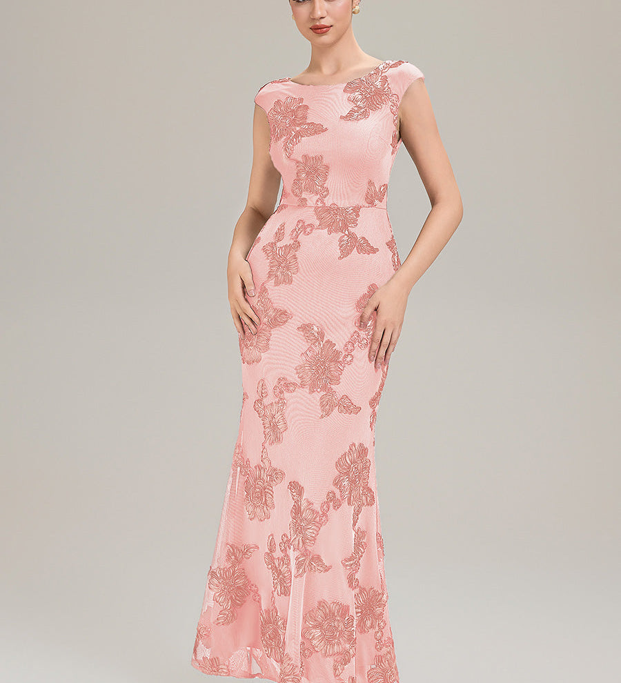 Robe de Soirée Chic Sirène Sans Manches à Épaule Unique en Tissu à Faible Élasthanne