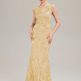 Robe de Soirée Chic Sirène Sans Manches à Épaule Unique en Tissu à Faible Élasthanne