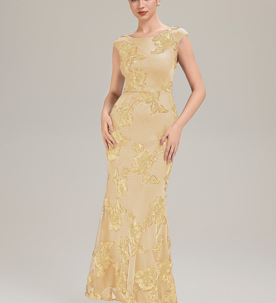 Robe de Soirée Chic Sirène Sans Manches à Épaule Unique en Tissu à Faible Élasthanne