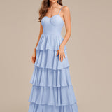 ever ROSALYN|Robe d?¡¥invitée de mariage élégante en mousseline à volants