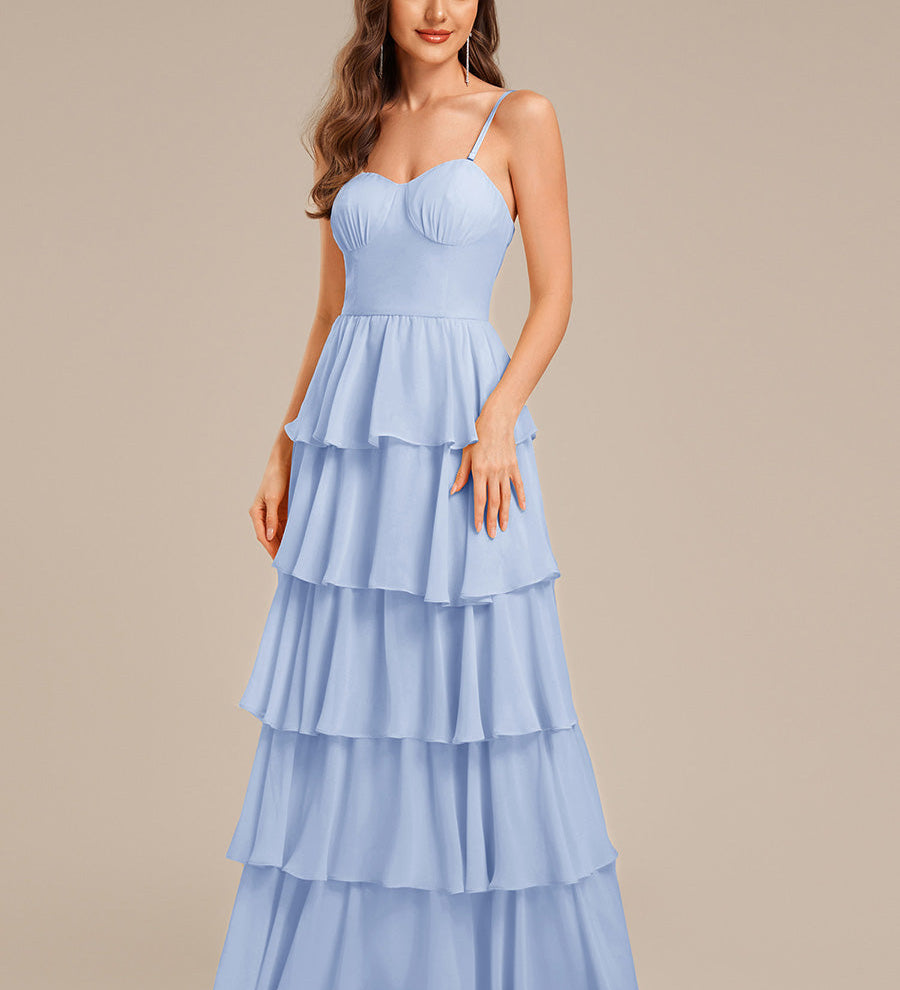 ever ROSALYN|Robe d?¡¥invitée de mariage élégante en mousseline à volants
