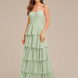ever ROSALYN|Robe d?¡¥invitée de mariage élégante en mousseline à volants