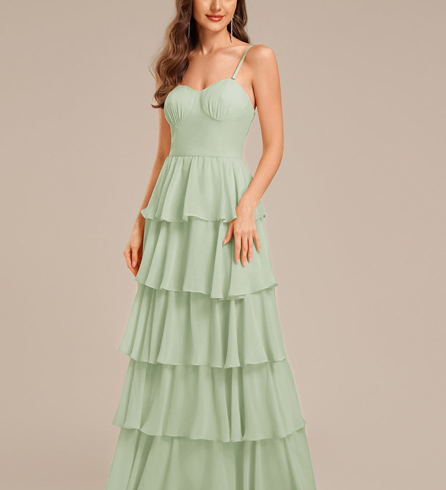 ever ROSALYN|Robe d?¡¥invitée de mariage élégante en mousseline à volants
