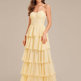 ever ROSALYN|Robe d?¡¥invitée de mariage élégante en mousseline à volants