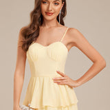 ever ROSALYN|Robe d?¡¥invitée de mariage élégante en mousseline à volants