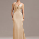 ever MINTA|Robe longue en satin avec nœuds croisés dans le dos