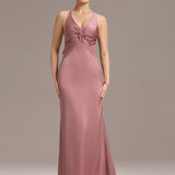 ever MINTA|Robe longue en satin avec nœuds croisés dans le dos