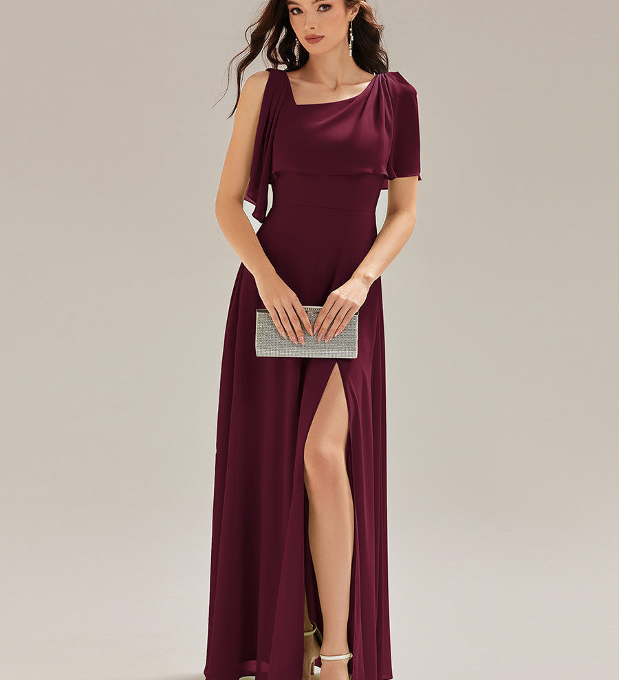 ever SABRINA|Robe de soirée longue à décolleté halter sans manches et fente haute