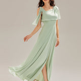 ever SABRINA|Robe de soirée longue à décolleté halter sans manches et fente haute