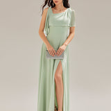 ever SABRINA|Robe de soirée longue à décolleté halter sans manches et fente haute