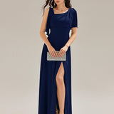 ever SABRINA|Robe longue sans manches à décolleté halter fente haute