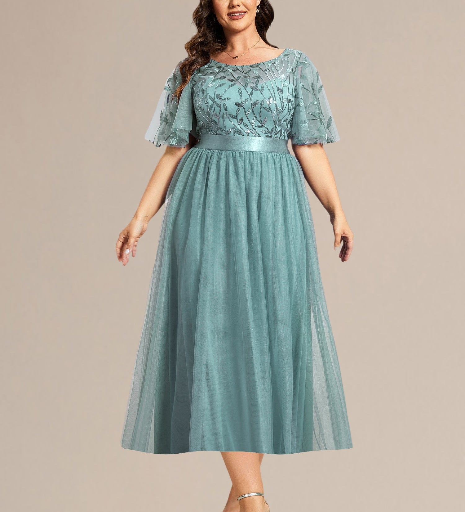 ever TAYLOR|Robe de soirée midi à paillettes