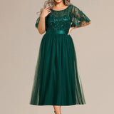 ever TAYLOR|Robe de soirée midi à paillettes