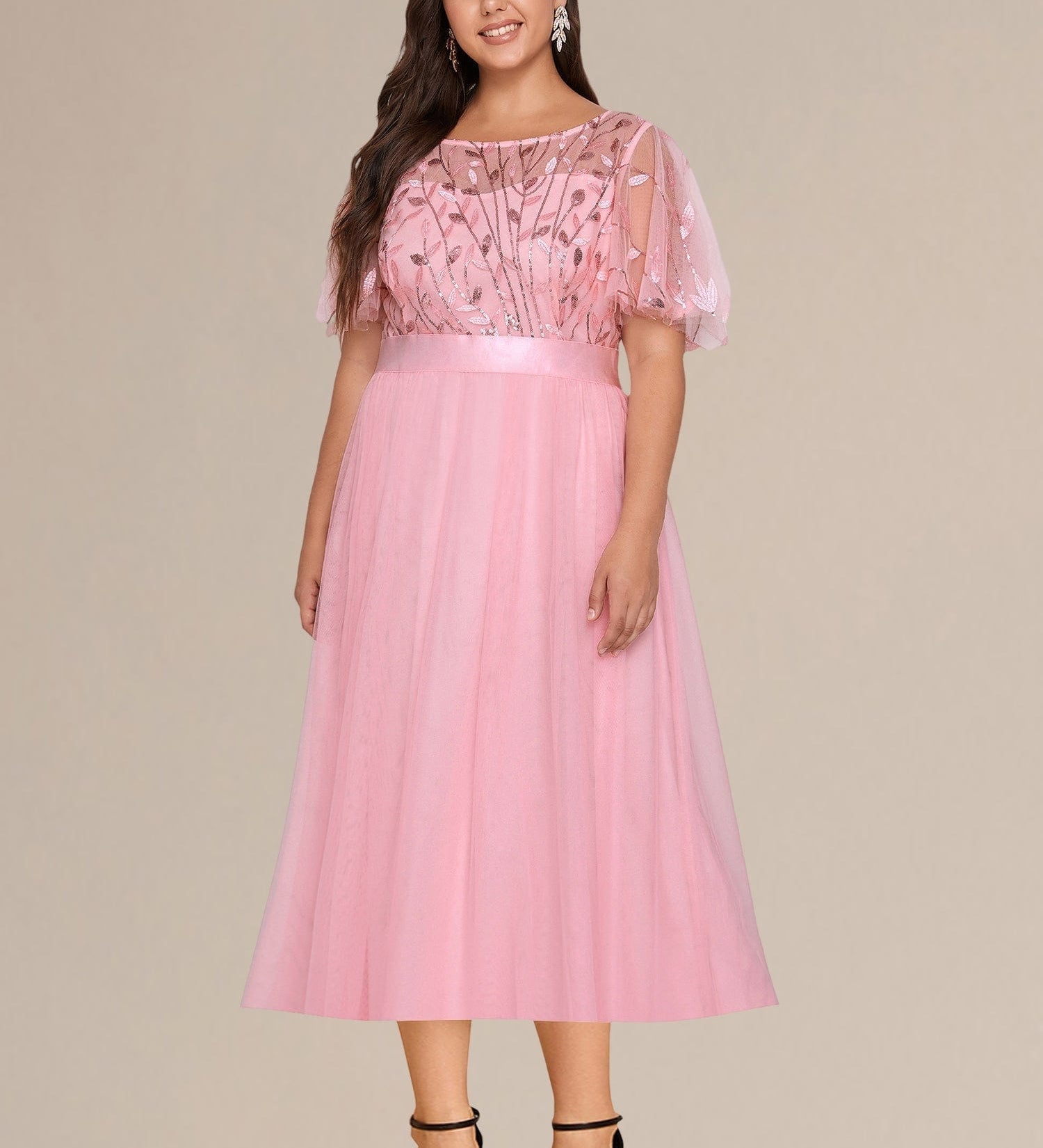 ever TAYLOR|Robe de soirée midi à paillettes