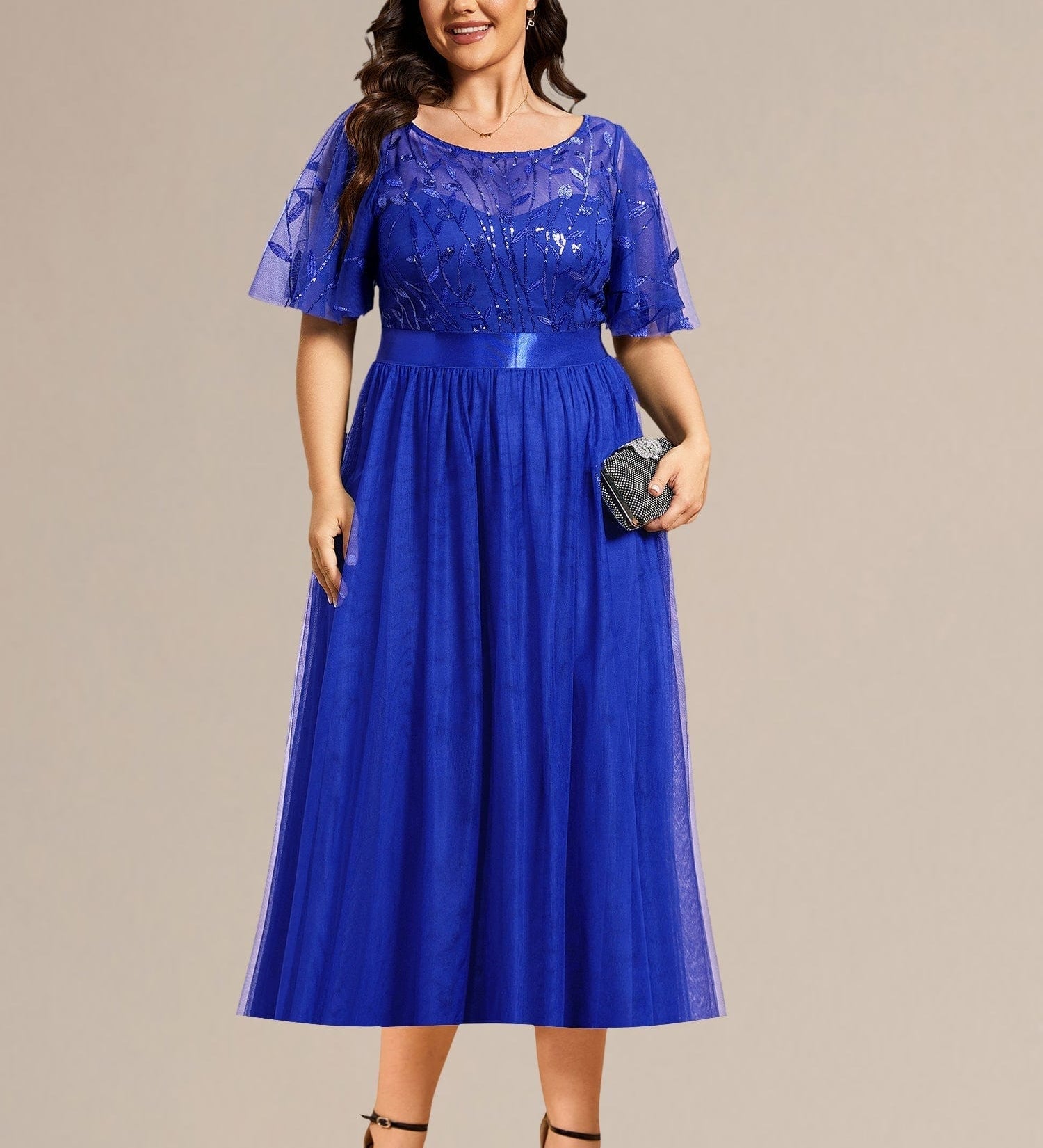 ever TAYLOR|Robe de soirée midi à paillettes