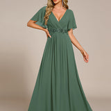 ever IVYROSE|Robe de soirée élégante en mousseline de soie avec manches flottantes