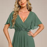 ever IVYROSE|Robe de soirée élégante en mousseline de soie avec manches flottantes