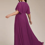 ever IVYROSE|Robe de soirée élégante en mousseline de soie avec manches flottantes