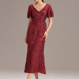 ever PALMER|Robe cérémonie femme mi-longue sirène formelle brodée à paillettes