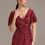 ever PALMER|Robe cérémonie femme mi-longue sirène formelle brodée à paillettes
