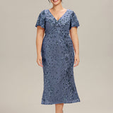 ever PALMER|Robe cérémonie femme mi-longue sirène formelle brodée à paillettes