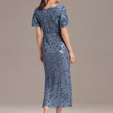 ever PALMER|Robe cérémonie femme mi-longue sirène formelle brodée à paillettes