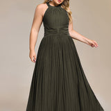 ever EVERLAINE|Robe de soirée formelle scintillante à col licou avec silhouette trapèze