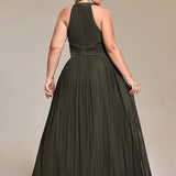 ever EVERLAINE|Robe de soirée formelle scintillante à col licou avec silhouette trapèze