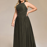 ever EVERLAINE|Robe de soirée formelle scintillante à col licou avec silhouette trapèze