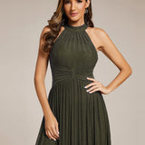 ever EVERLAINE|Robe de soirée formelle scintillante à col licou avec silhouette trapèze
