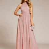 ever EVERLAINE|Robe de soirée formelle scintillante à col licou avec silhouette trapèze