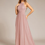 ever EVERLAINE|Robe de soirée formelle scintillante à col licou avec silhouette trapèze
