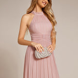 ever EVERLAINE|Robe de soirée formelle scintillante à col licou avec silhouette trapèze