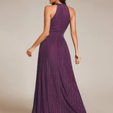 ever EVERLAINE|Robe de soirée formelle scintillante à col licou avec silhouette trapèze