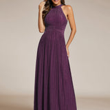ever EVERLAINE|Robe de soirée formelle scintillante à col licou avec silhouette trapèze