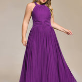 ever EVERLAINE|Robe de soirée formelle scintillante à col licou avec silhouette trapèze