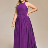 ever EVERLAINE|Robe de soirée formelle scintillante à col licou avec silhouette trapèze