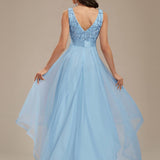 ever SASHIA|Robe de Cocktail en Tulle à Paillettes Haut Bas Ourlet Asymétrique