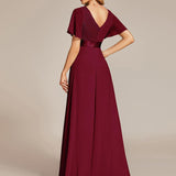 ever MONICA|Robe de soirée de mariage élégante en mousseline taille haute