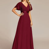 ever MONICA|Robe de soirée de mariage élégante en mousseline taille haute